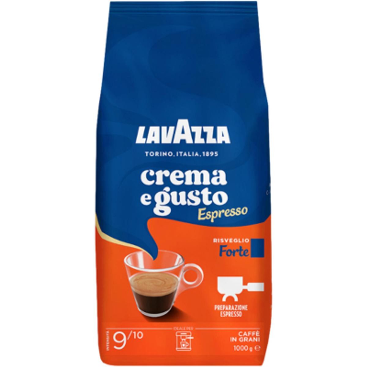 LAVAZZA - Café Espresso Crema y Gusto Fuerte Grano Entero Lavazza 1 Kg Kiosclub