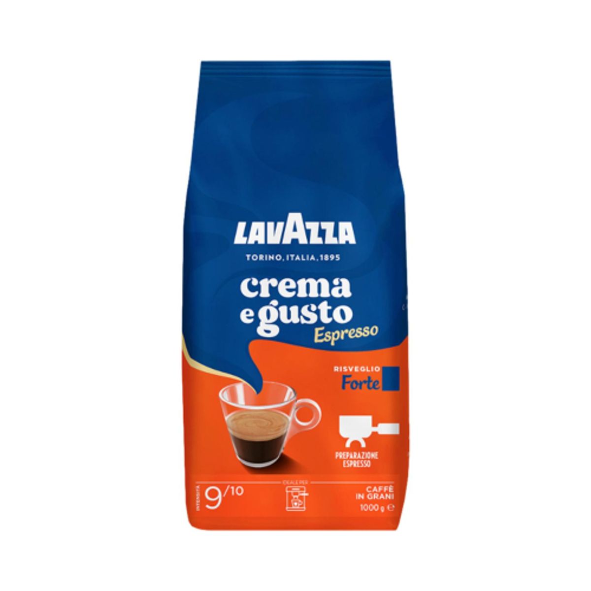 LAVAZZA - Café Espresso Crema y Gusto Fuerte Grano Entero Lavazza 1 Kg Kiosclub