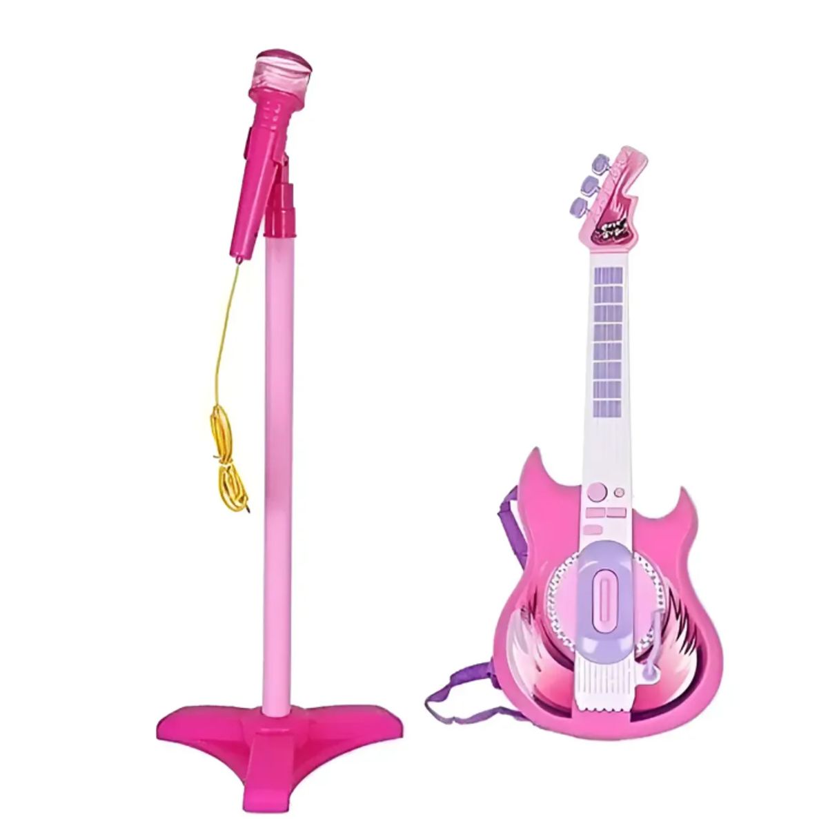 GENERICO - Micrófono Karaoke Con Guitarra Mp3 Y Luces Para Niñas