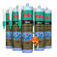 AKFIX - Pack 6 Silicona Acuarios 100aq No Toxica Peces Pro