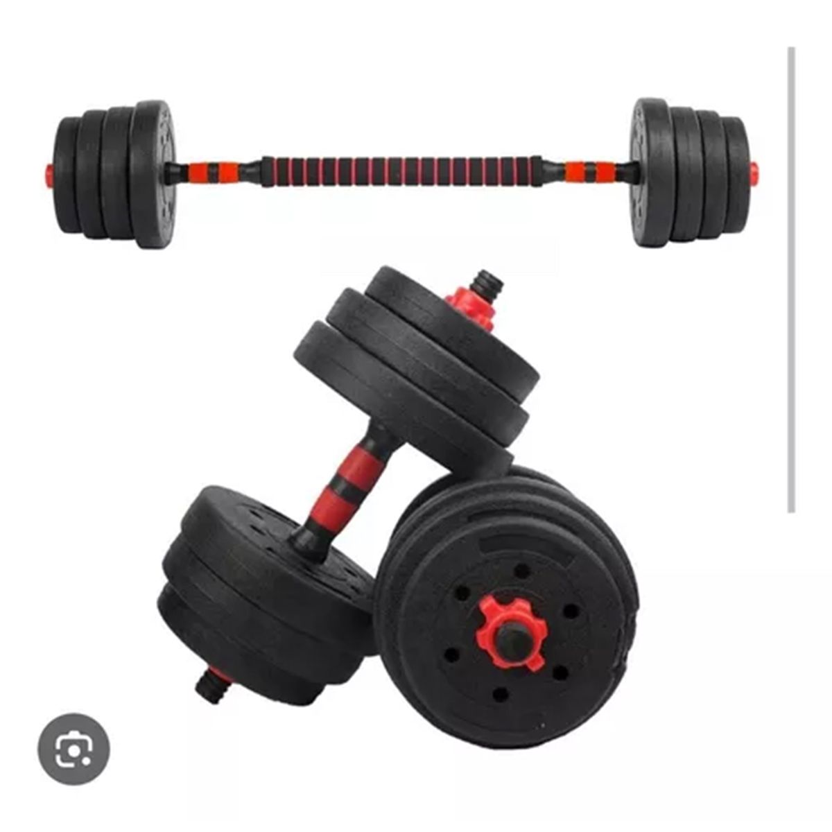 GENERICO - Set Mancuernas Y Barra Unibles 20kg Pesas Ajustables