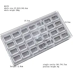 GENERICO - Molde Acrílico PChocolate Bombón Rectangular