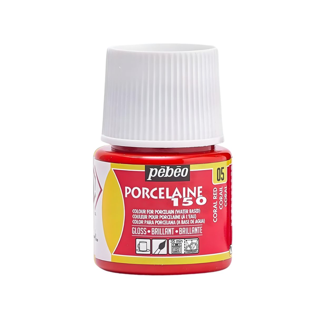 PEBEO - Pintura Porcelana Loza Pebeo Porcelaine 150 Rojo Coral 45ml