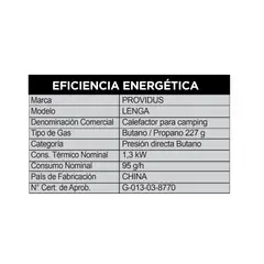 PROVIDUS - Kit Calefactor Lenga + 4 gases de 227 gramos