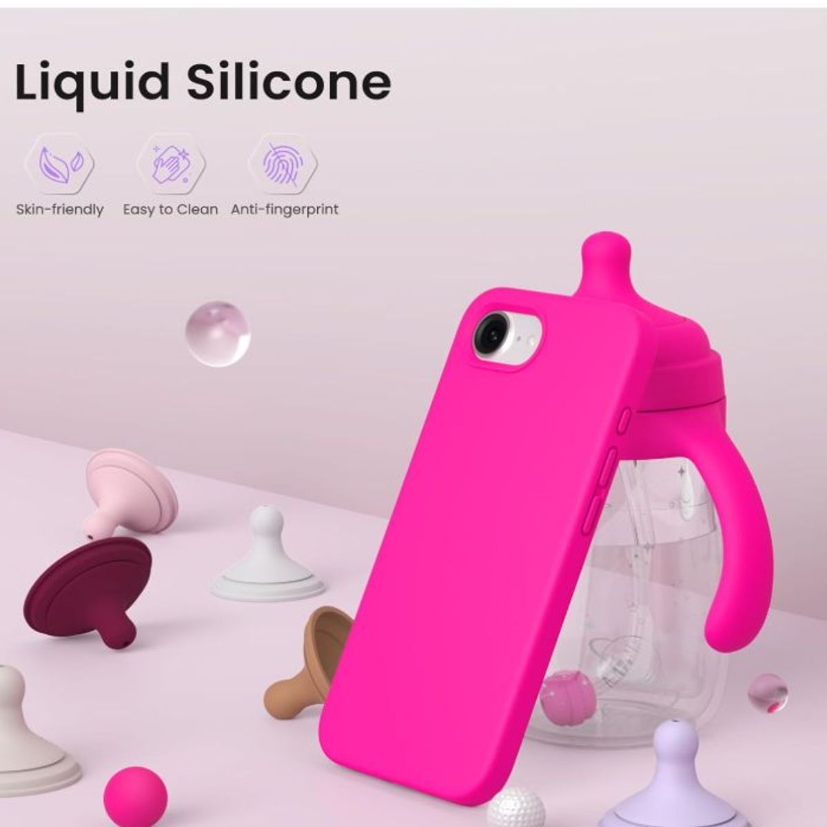 GENERICO - Carcasa Funda Para iPhone 16e/ 17e Silicona Fucsia
