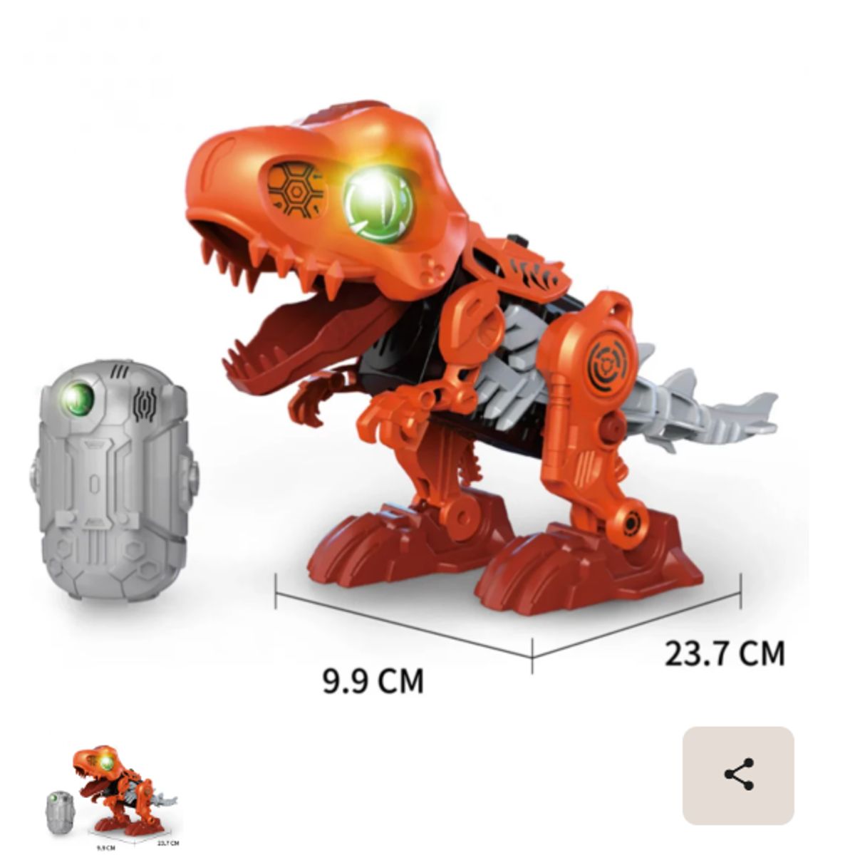 GENERICO - Dinosaurio Armable Eléctrico T- Rex con luz y movimiento- Juguete Interactivo.