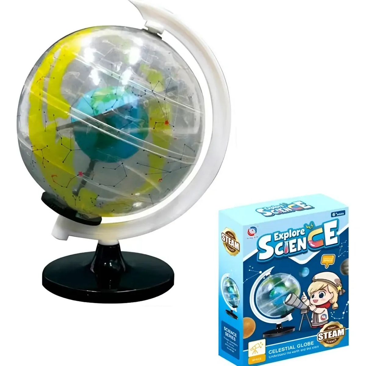 GENERICO - Juguete Científico Globo Celestial Armable Trasparente