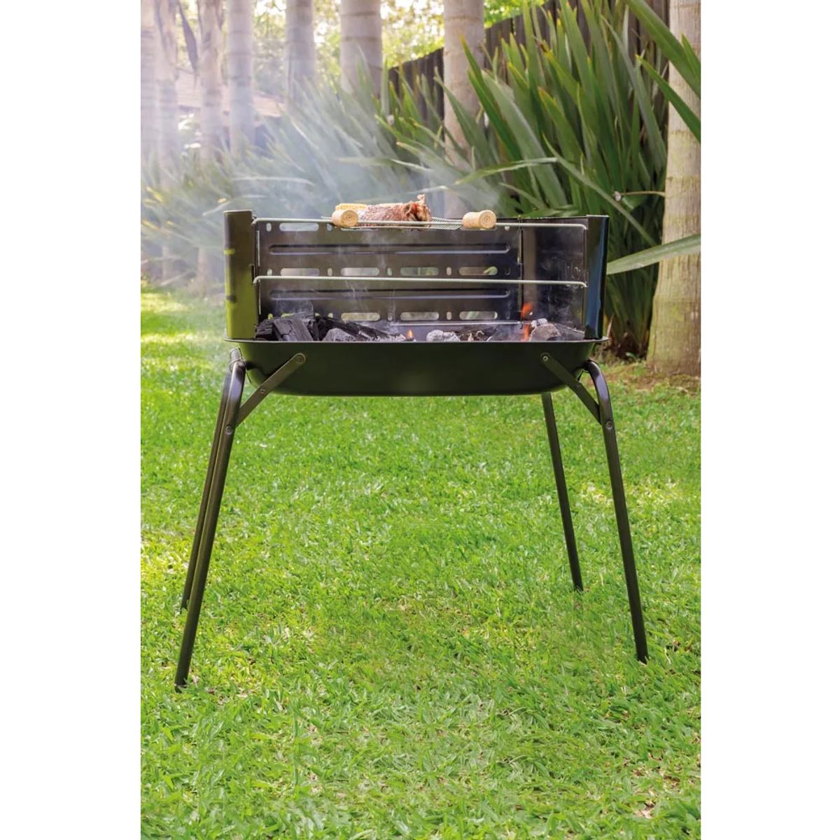 MOR - Parrilla A Carbon Plegable Movil Mor Araguaia 72x44cm Acero