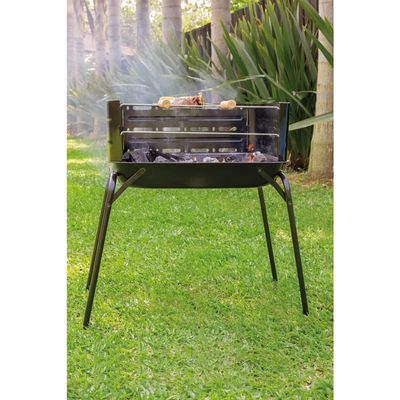 Mor Parrilla A Carbon Plegable Movil Araguaia 72X44Cm Acero