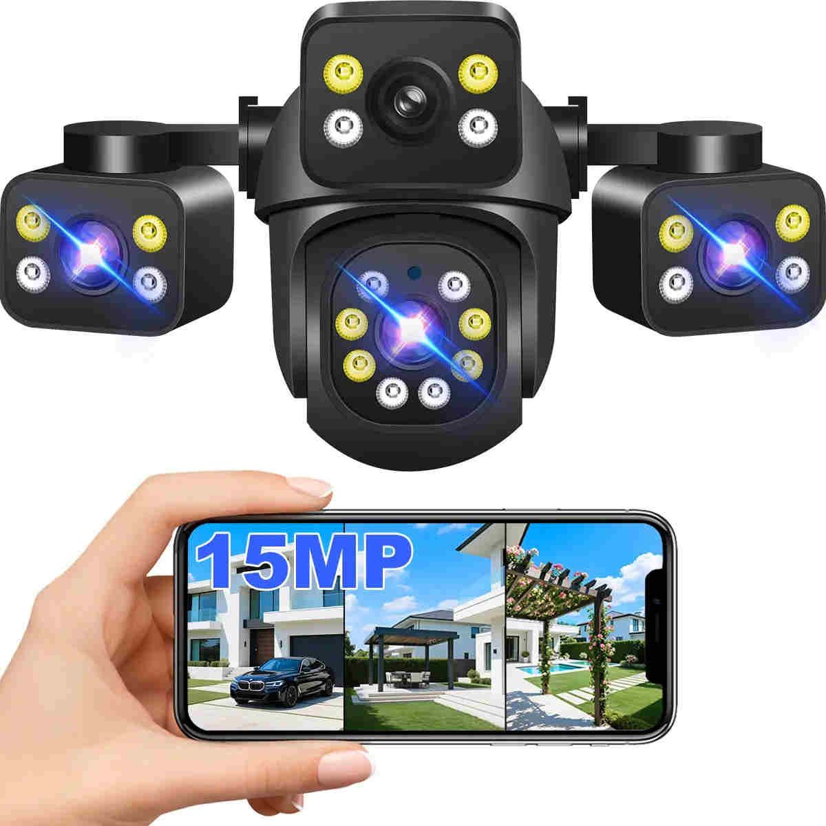 GENERICO - Cámaras De Seguridad Wifi Exterior Ip 360° Tres Lentes BELUG
