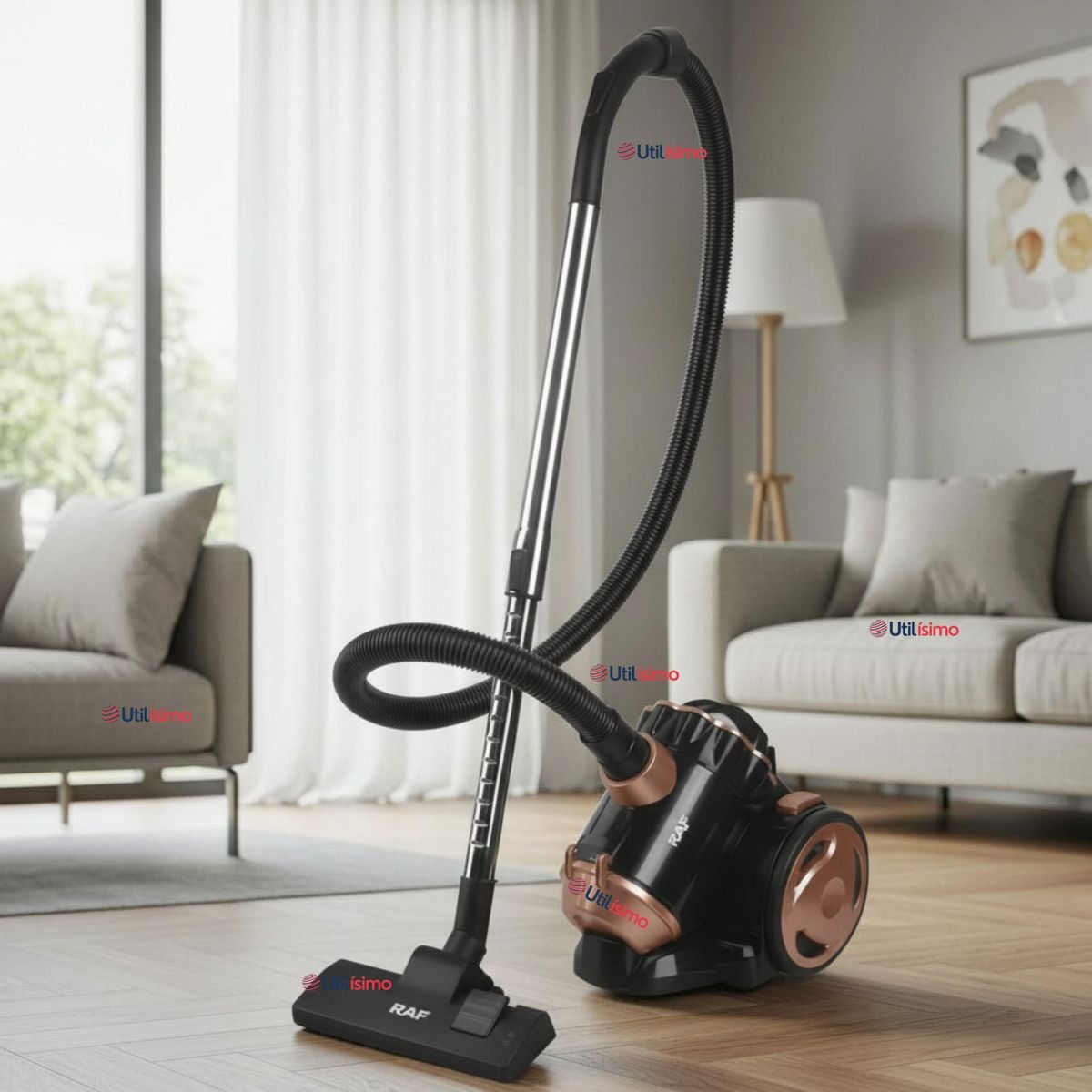 RAF - Aspiradora De Arrastre Alta Potencia De Succión 800w Sin Bolsa Ciclónica