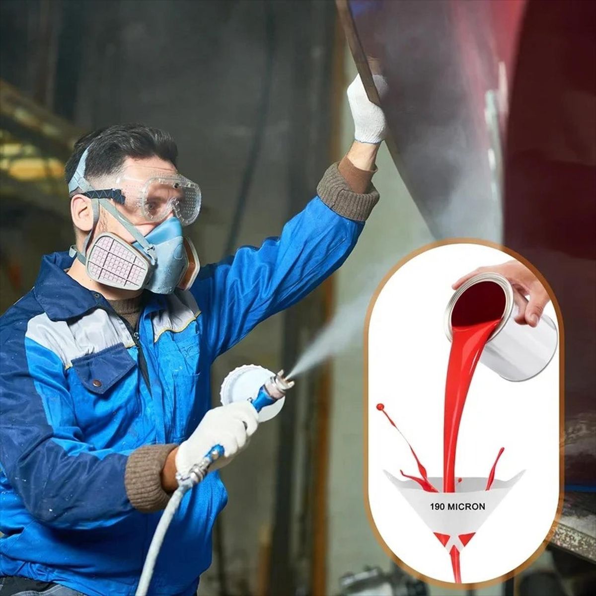 GENERICO - 100 Filtros Embudo Pintura Automotriz 100 Micras Desechables