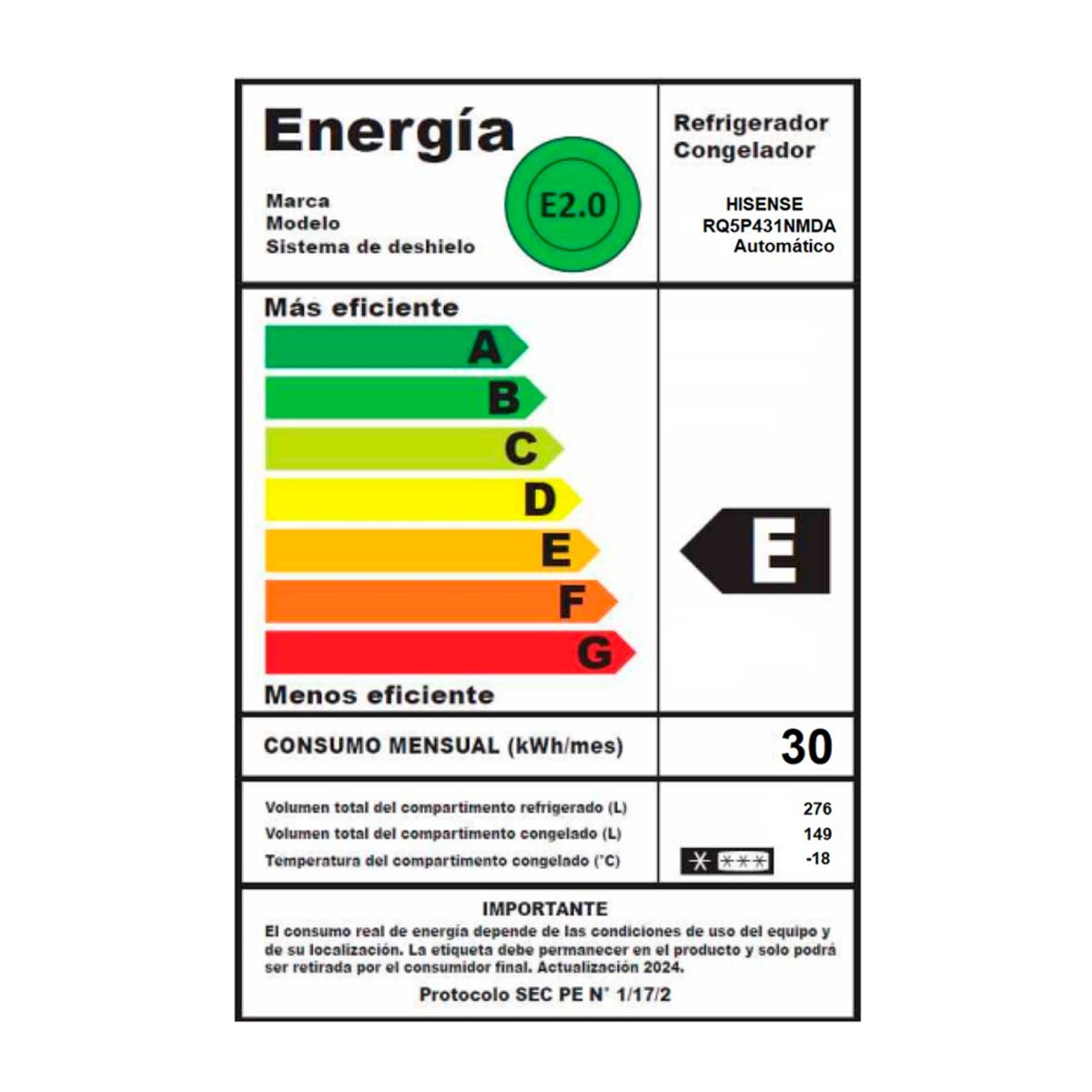 HISENSE - Cross Door 425 Lts No Frost RQ5P431NMDA