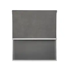 GUIZA - Cortina Roller Blackout Doble 2 Paño 200x200 Con Visillo Gris Oscuro Lino Sin Cenefa
