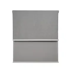 GUIZA - Cortina Roller Blackout Doble 2 Paño 180x200 Con Visillo Gris Claro Lino Sin Cenefa