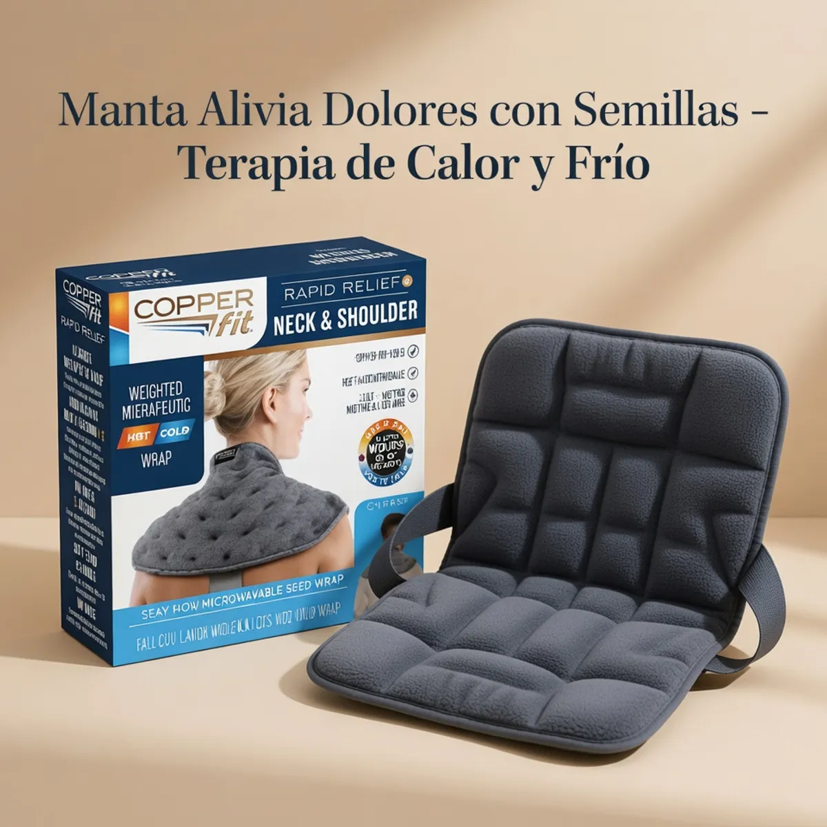 MOVI - Manta Alivia Dolores Cuello, Hombros y Espalda de Semillas - Terapia de Calor y Frío Natural