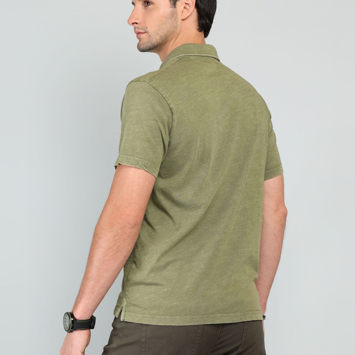 ARROW - Polera Lisa Stone Wash Regular Fit Verde Arrow ARROW