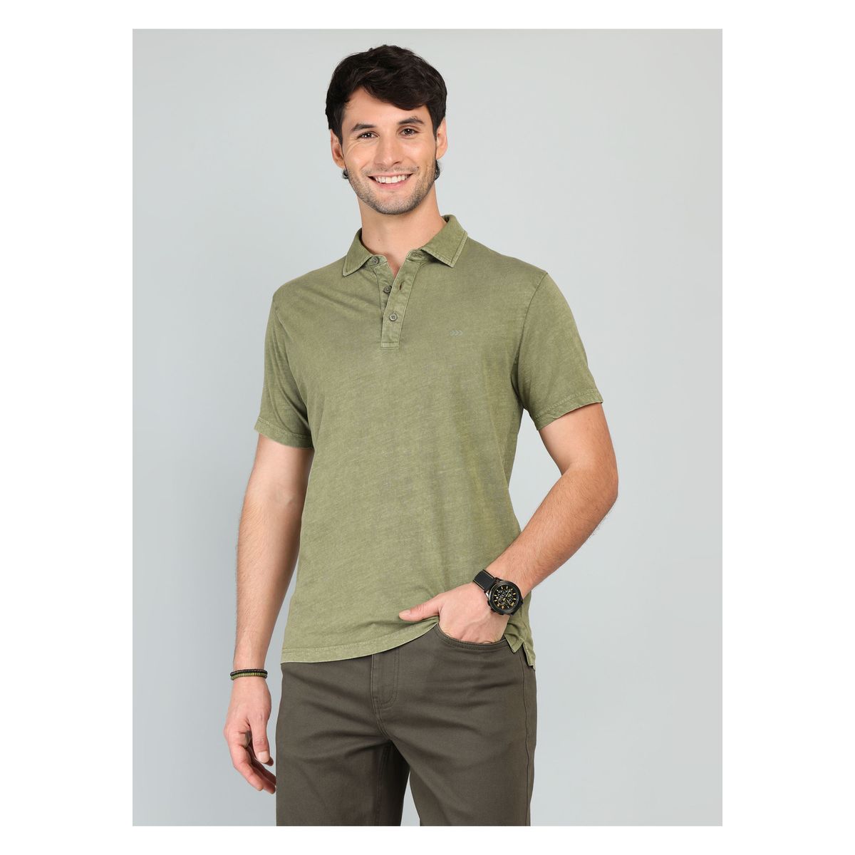 ARROW - Polera Lisa Stone Wash Regular Fit Verde Arrow ARROW