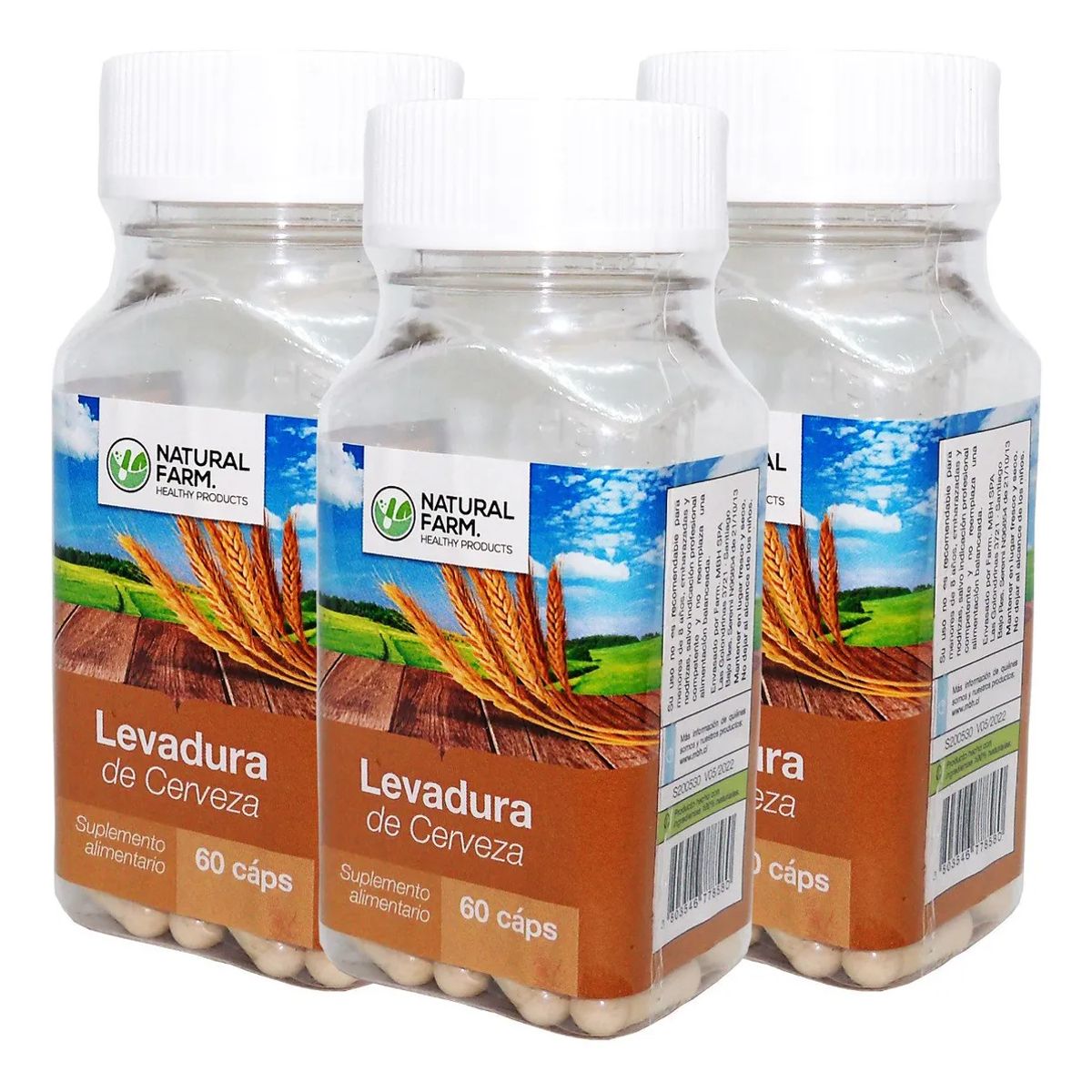 NATURAL FARM - Pack 3 Levadura De Cerveza Nf 180 Capsulas 3x60 Caps
