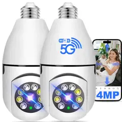 GENERICO - 2pcs 4mp Cámara De Seguridad Wifi Ip 360 Full Hd Impermeable Bidireccional Seguimiento de Movimiento BELUG