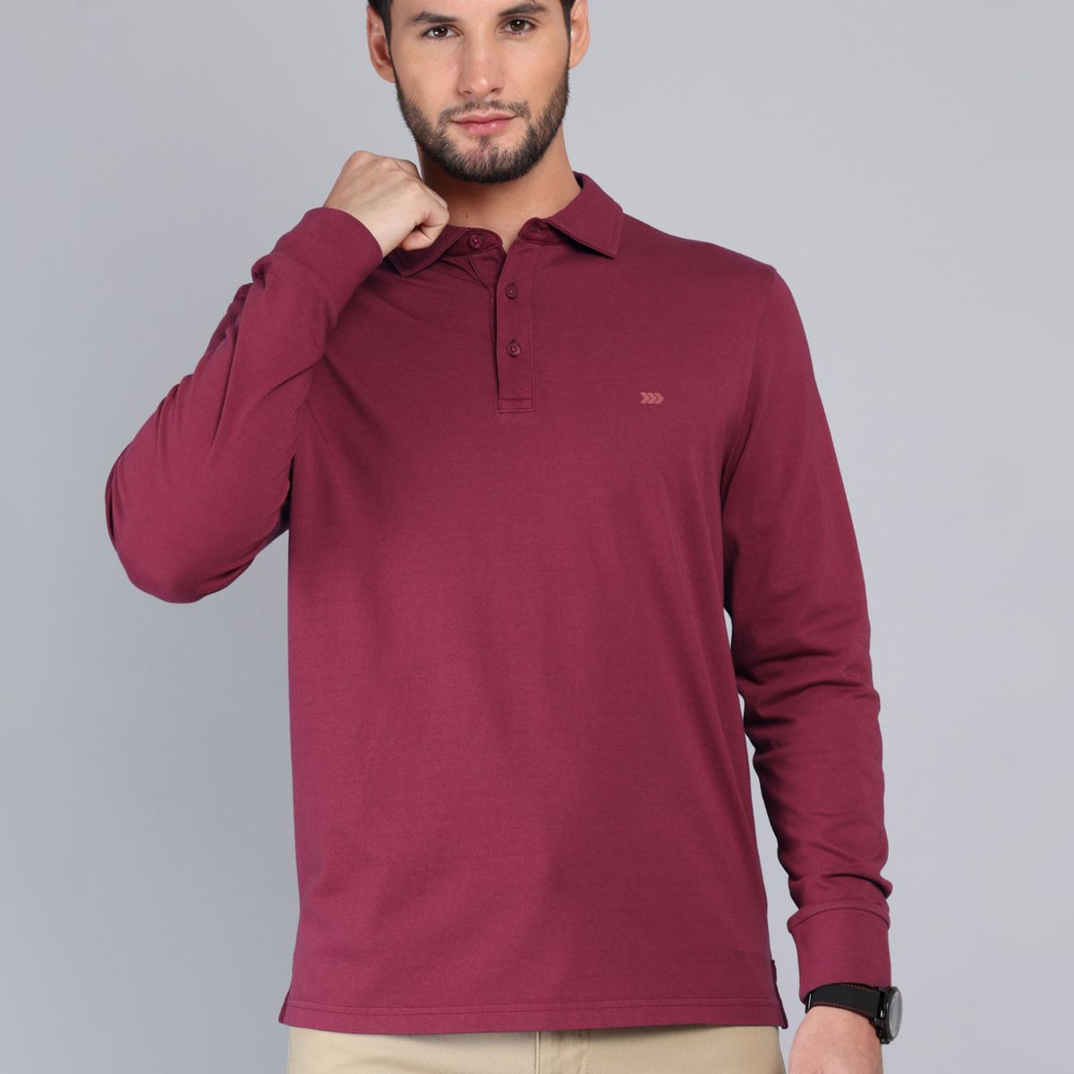 ARROW - Polera Lisa Stone Wash Regular Fit Rojo Arrow ARROW