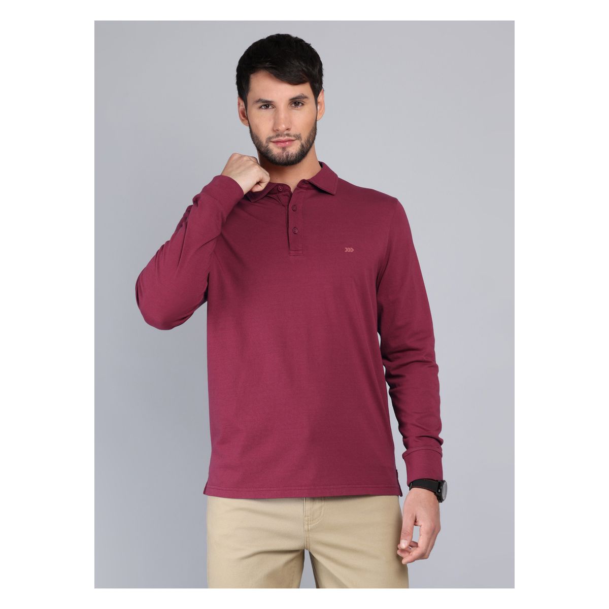 ARROW - Polera Lisa Stone Wash Regular Fit Rojo Arrow ARROW
