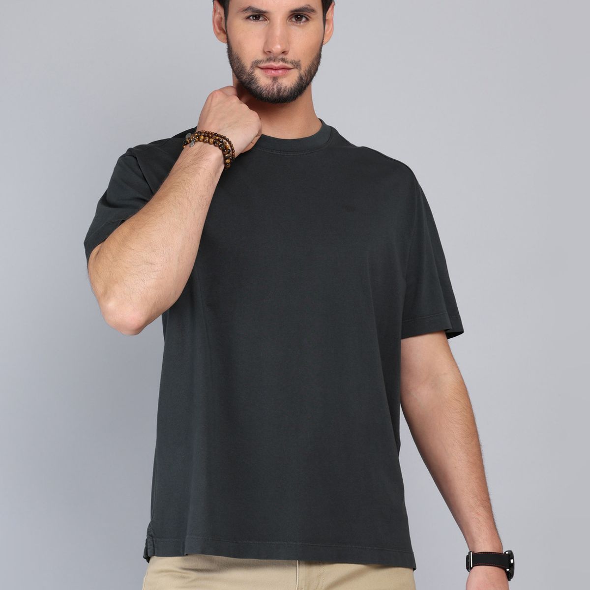 ARROW - Polera Lisa Stone Wash Regular Fit Negro Arrow ARROW