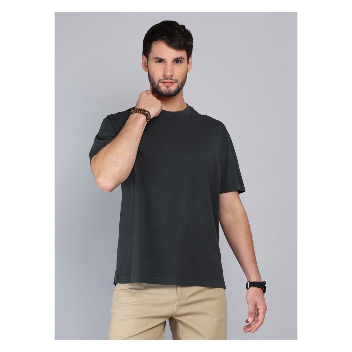 ARROW - Polera Lisa Stone Wash Regular Fit Negro Arrow ARROW
