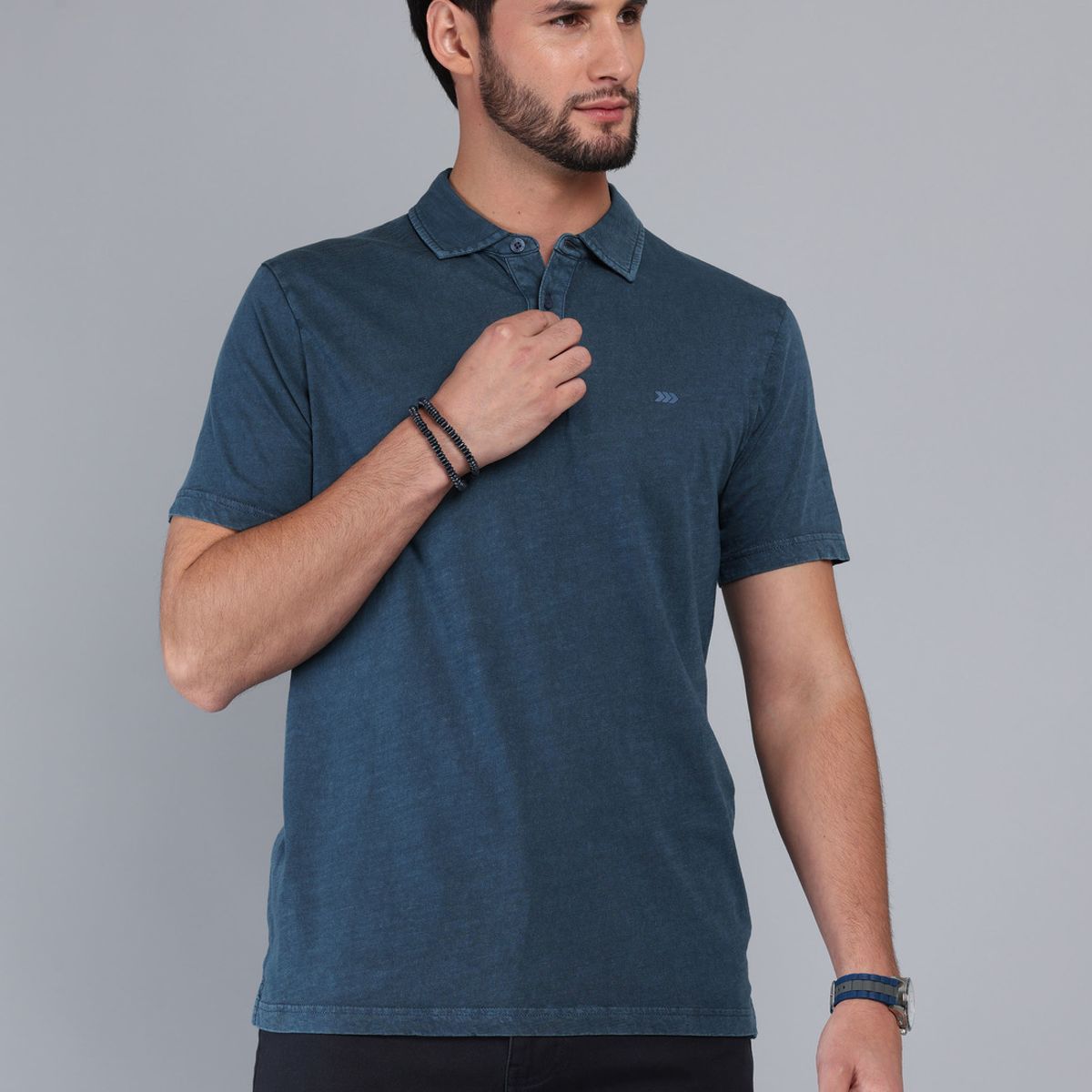 ARROW - Polera Lisa Stone Wash Regular Fit Denim Arrow ARROW