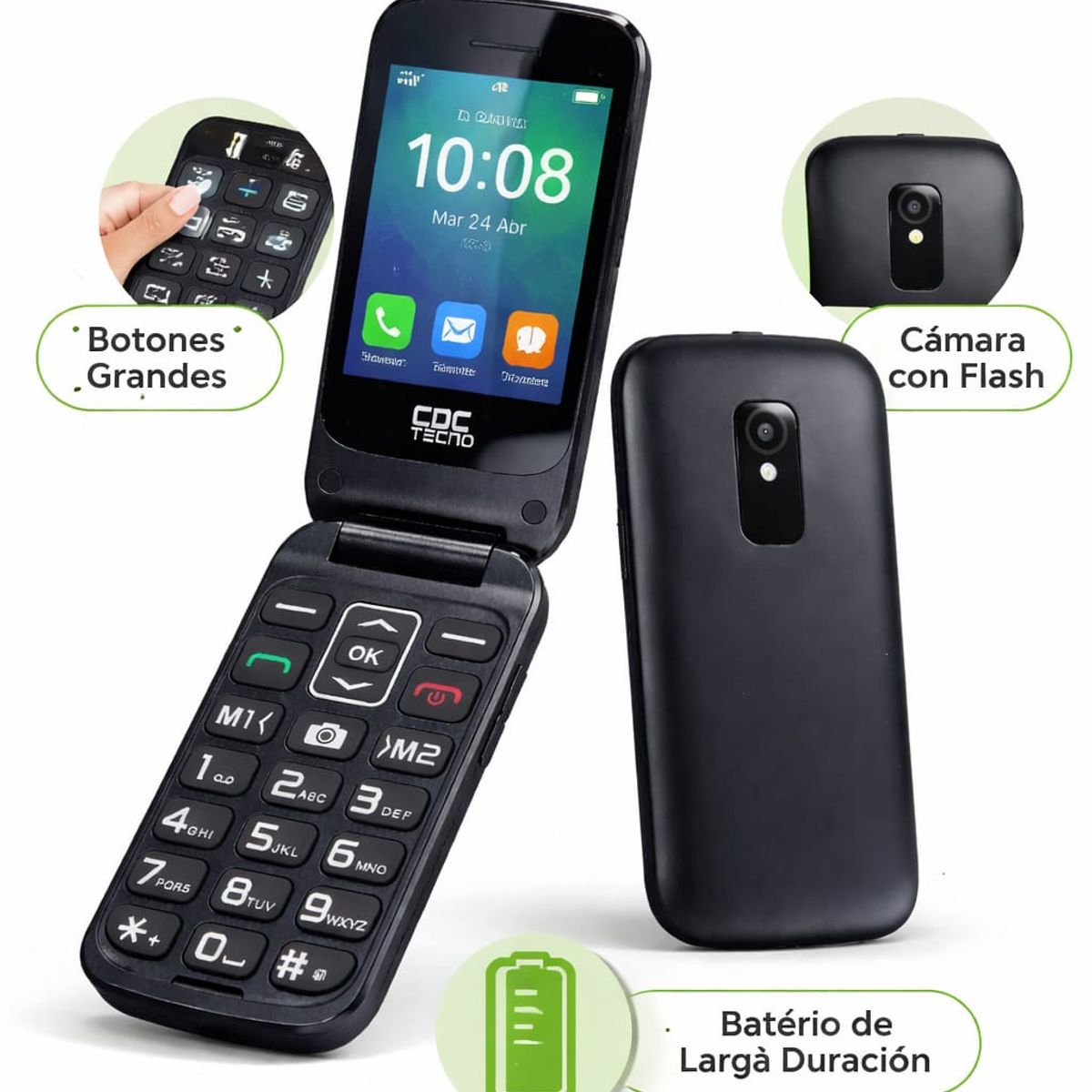 GENERICO - Teléfono Básico 4G Tipo Almeja CDC 2025