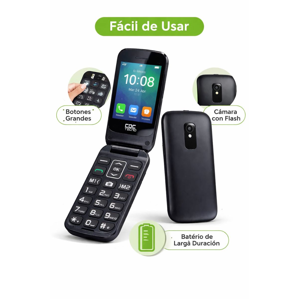 GENERICO - Teléfono Básico 4G Tipo Almeja CDC 2025