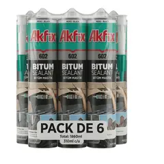 AKFIX - Pack 6 Sellador Bituminoso Asfaltico 602 Techos Humedo