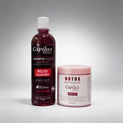 GENERICO - Pack Matizador Rojo Shampoo 500ml y Botox Capilar Rojo 500 Ml