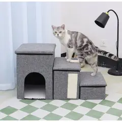 GENERICO - Escalera Mascota Perro Gato Con Almacenamiento Plegable