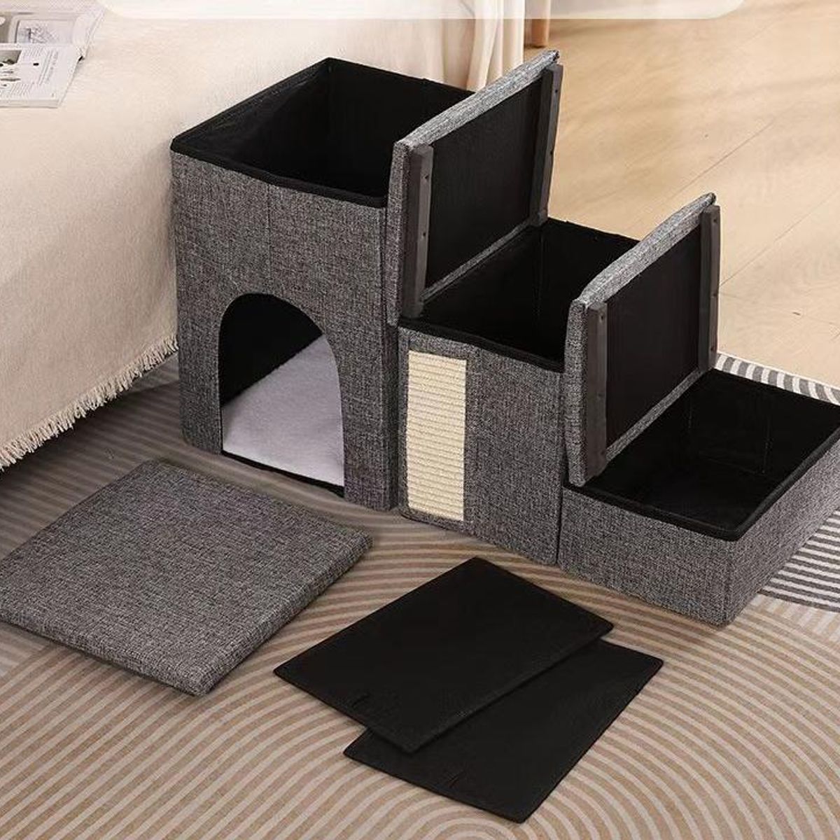 GENERICO - Escalera Mascota Perro Gato Con Almacenamiento Plegable