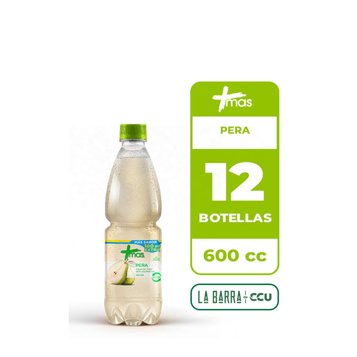 CCU - 12x Agua Saborizada Mas Pera Botella 600cc