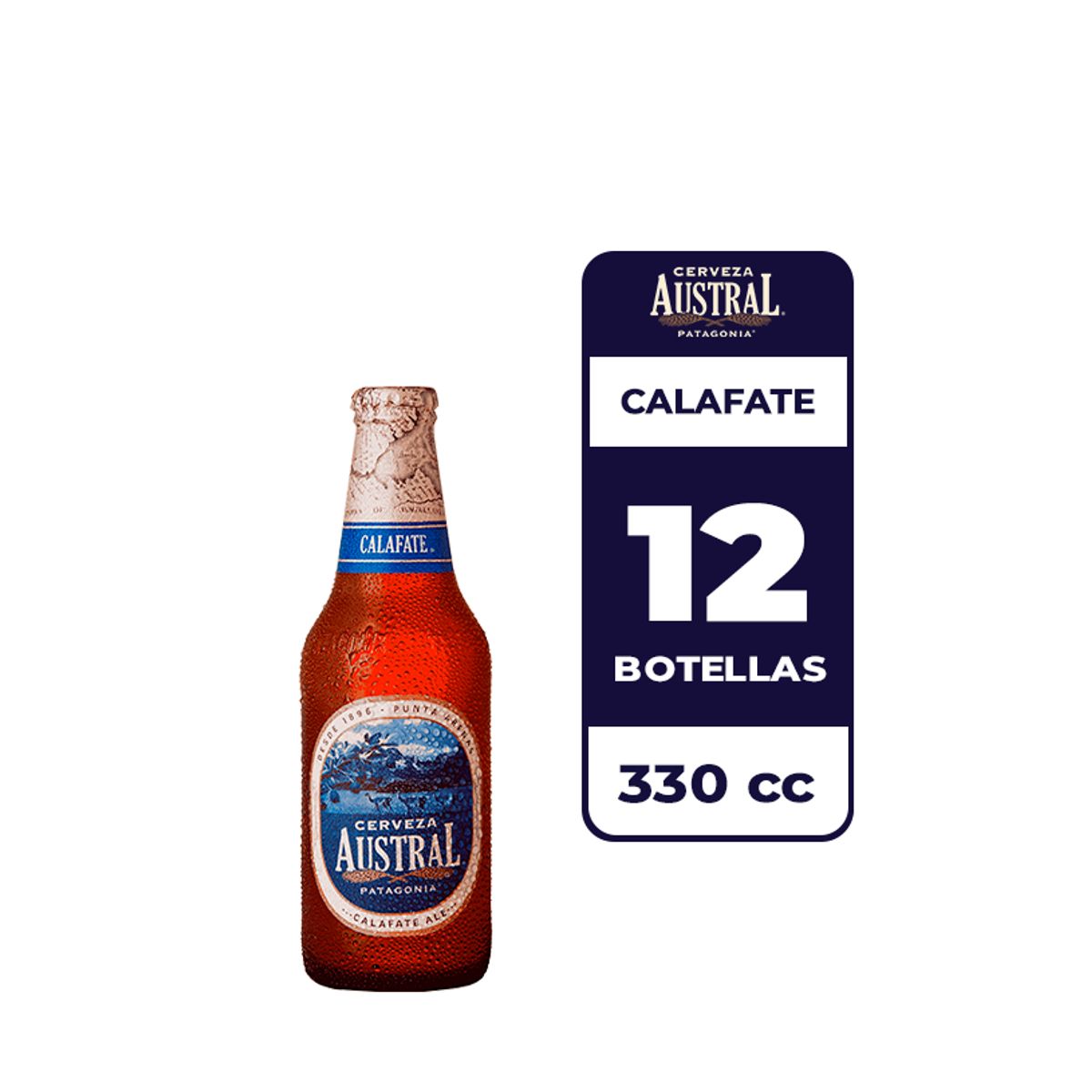 AUSTRAL - 12x Cerveza Austral Calafate 5.0° Botella 330cc