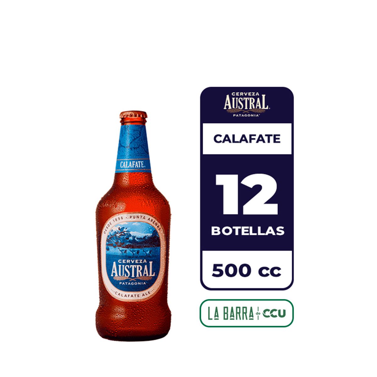AUSTRAL - 12x Cerveza Austral Calafate 5.0° Botella 500cc