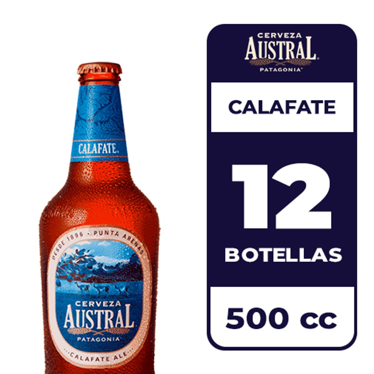 AUSTRAL - 12x Cerveza Austral Calafate 5.0° Botella 500cc