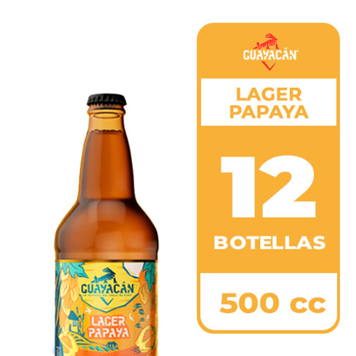 CCU - 12x Cerveza Guayacán Papaya 4.3° Botella 500cc