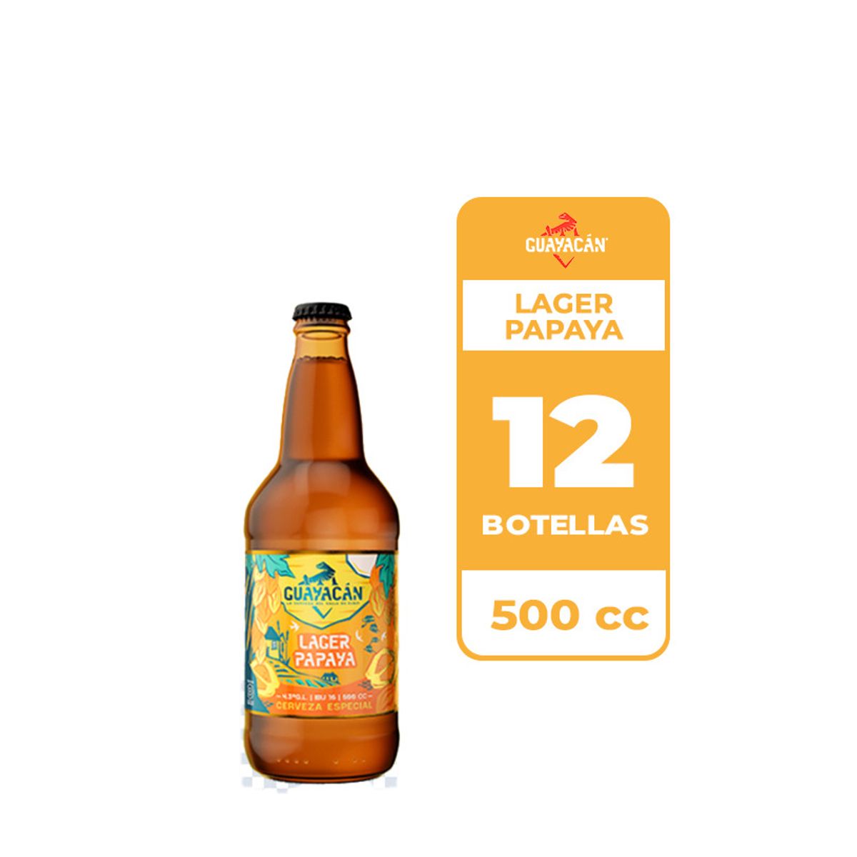 CCU - 12x Cerveza Guayacán Papaya 4.3° Botella 500cc