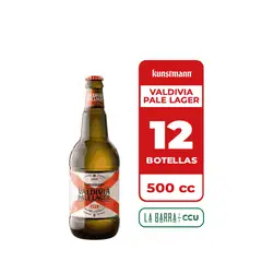 KUNSTMANN - 12x Cerveza Valdivia Pale Lager 5.2° Botella 500cc