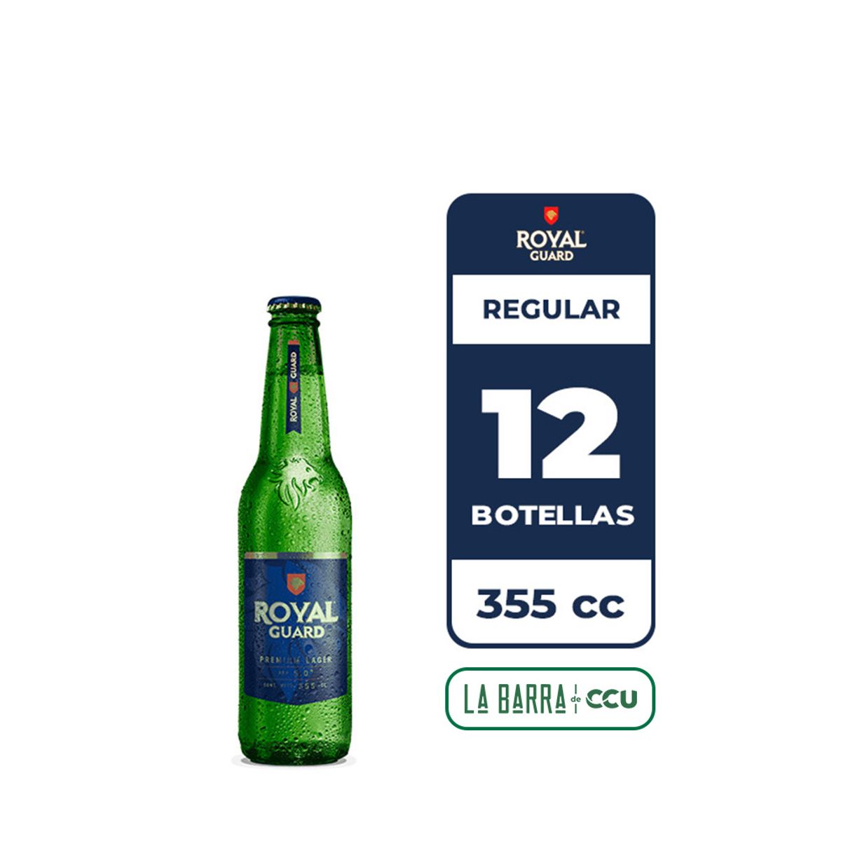 ROYAL GUARD - 12x Cerveza Royal Guard 5.0° Botella 355cc