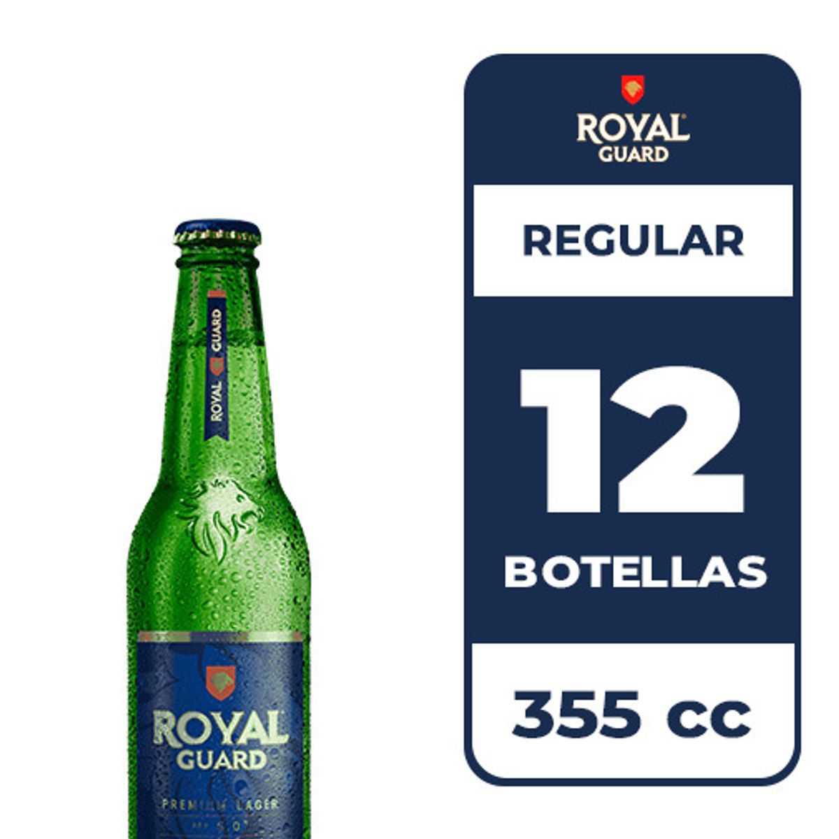 ROYAL GUARD - 12x Cerveza Royal Guard 5.0° Botella 355cc