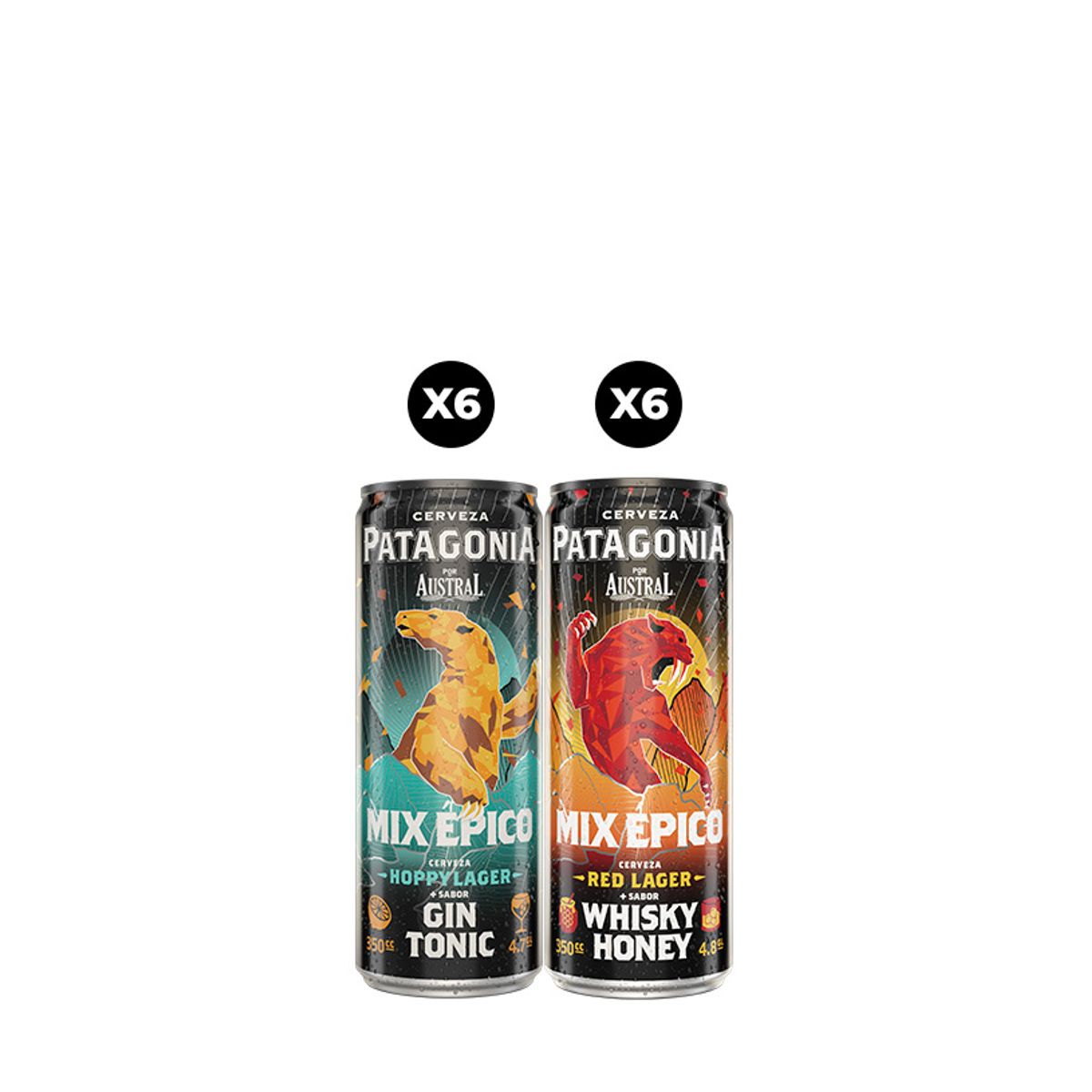 AUSTRAL - 12x Cerveza Variedades Patagonia Mix Lata 350cc