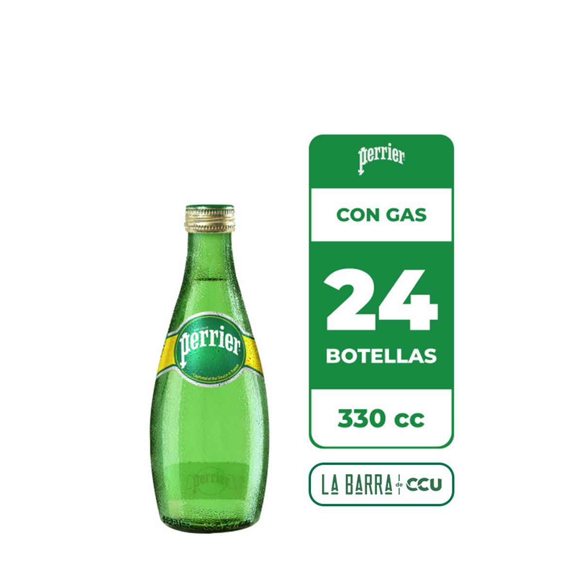 Perrier - 24x Agua Mineral Perrier Con Gas 330cc
