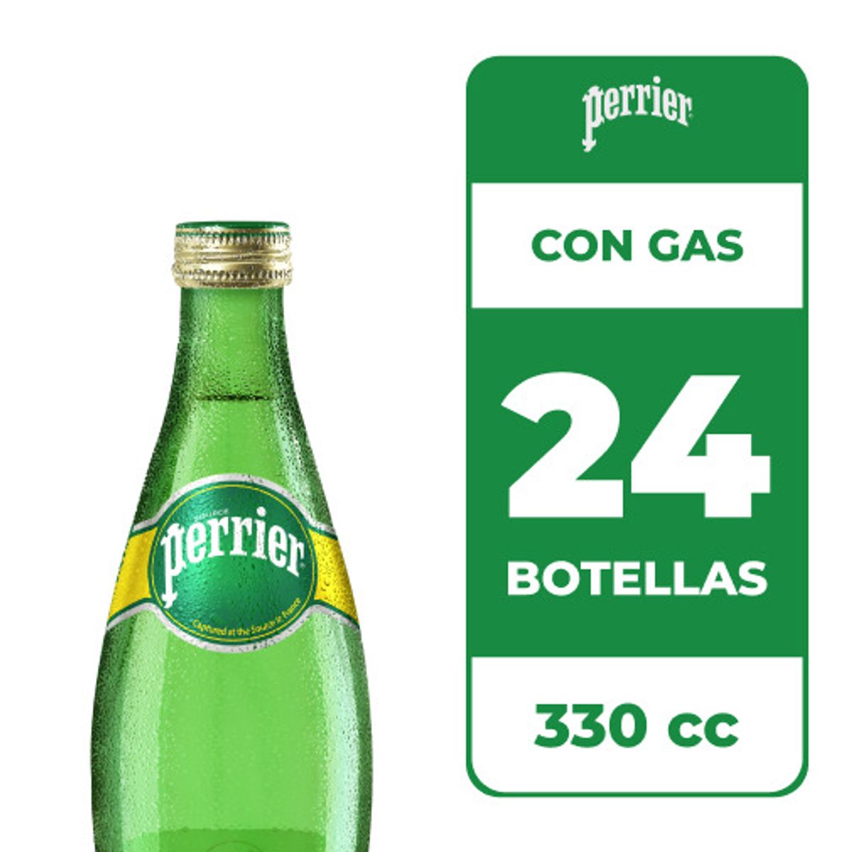 Perrier - 24x Agua Mineral Perrier Con Gas 330cc