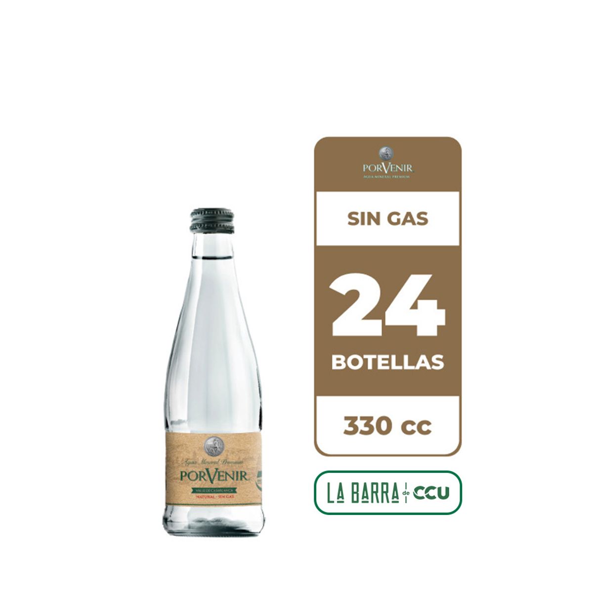 PORVENIR - 24x Agua Mineral Porvenir Sin Gas 330cc