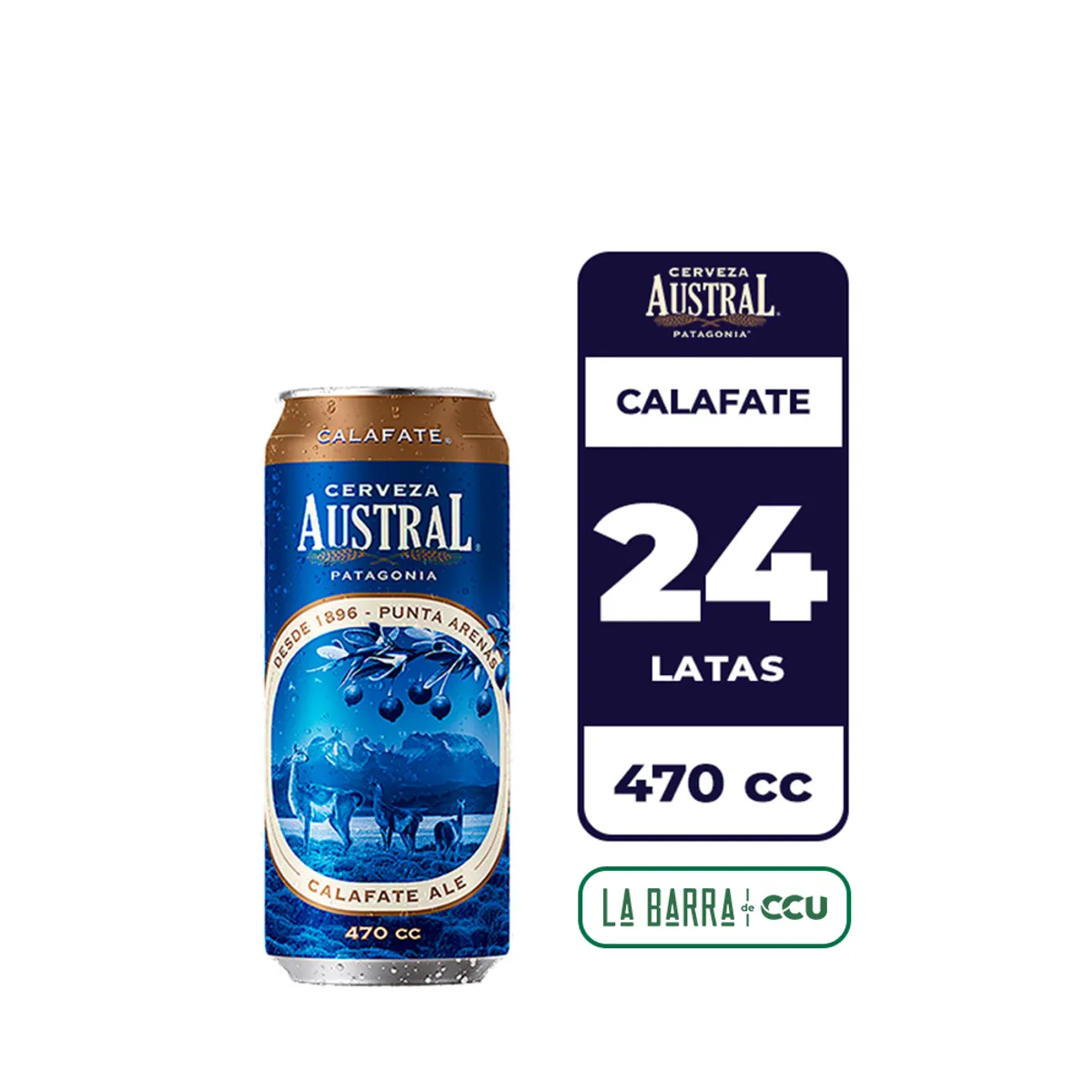 AUSTRAL - 24x Cerveza Austral Calafate 5.0° Lata 470cc
