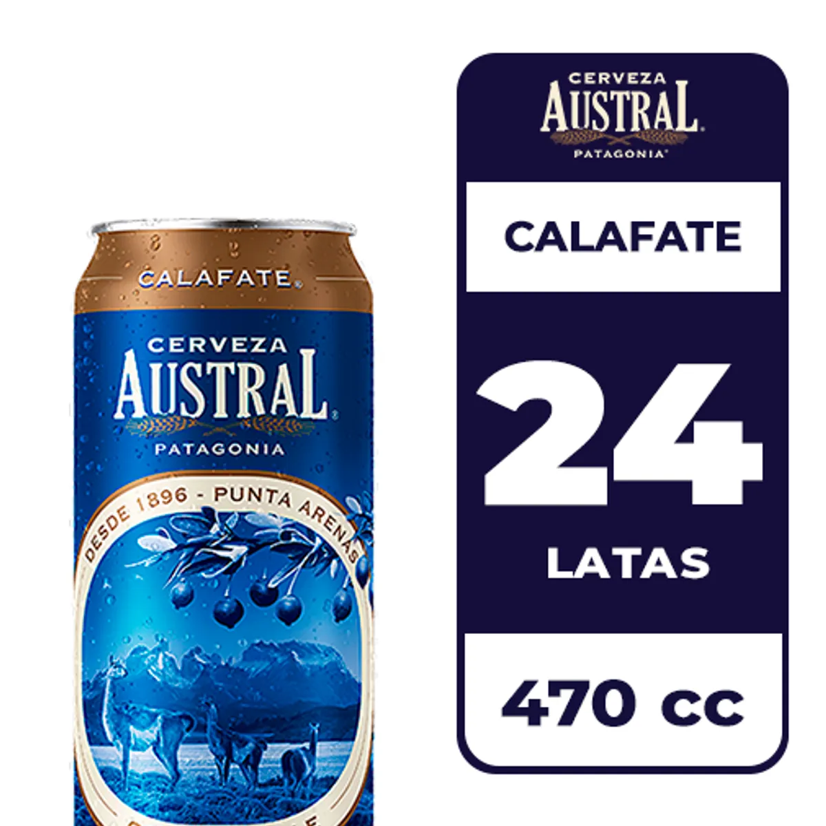 AUSTRAL - 24x Cerveza Austral Calafate 5.0° Lata 470cc